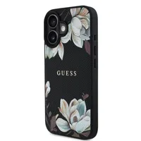 Zadní kryt Guess PU Grained Magnolia MagSafe pro Apple iPhone 16, černá