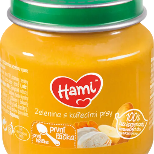 Hami První lžička Zelenina s kuřecími prsy 6m+ 125 g