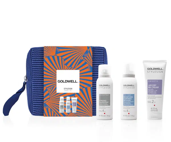 Cestovní sada pro styling vlasů Goldwell Stylesign Travel Set + kosmetická taštička zdarma + dárek zdarma