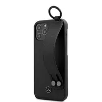 Zadní kryt Mercedes Leather Hand Strap MEHCP12SLSSBK Apple iPhone 12 mini, černá
