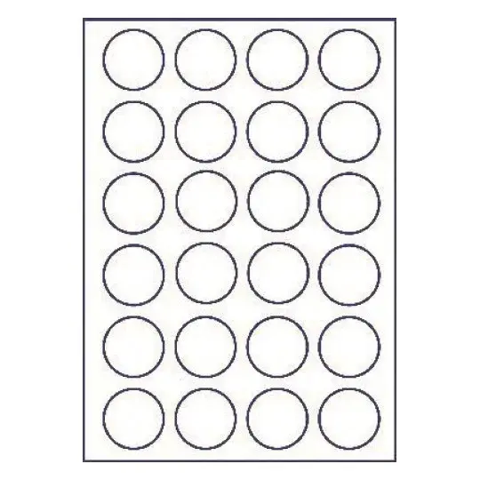 Samolepicí etikety 45 mm, 24 etiket, A4, 100 listů, kulaté