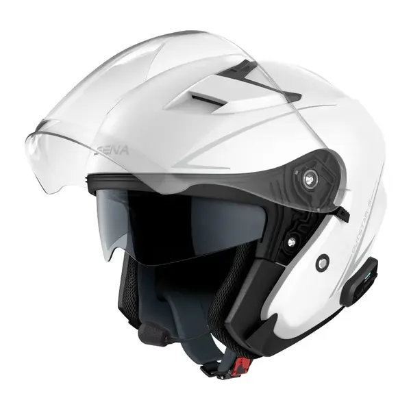 Moto přilba s headsetem SENA Outstar S lesklá bílá XL (63-64)