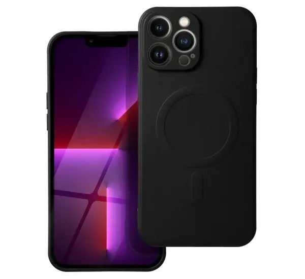 Zadní kryt Silicone Mag Cover compatible with MagSafe pro Apple iPhone 13 Pro Max, černá