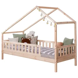 Livetastic DĚTSKÁ POSTEL SE STŘÍŠKOU, 140/200 cm, přírodní barvy