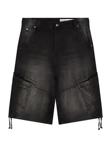 Bershka Rifľové kapsáče  čierny denim
