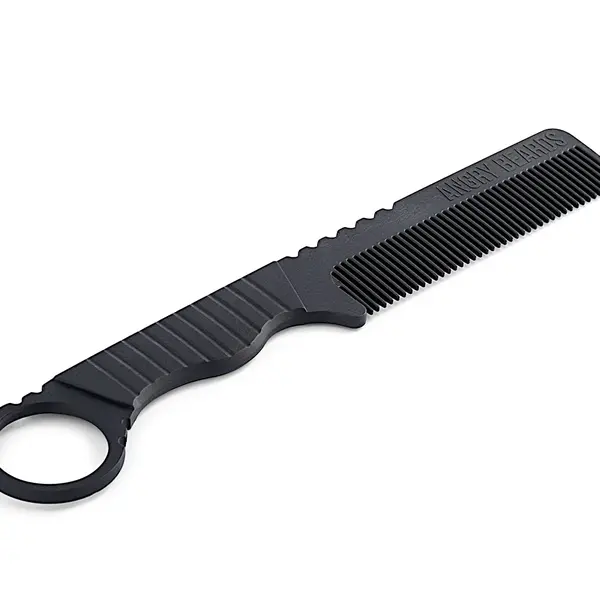 Karbonový hřeben na vlasy a vousy Angry Beards Combat Comb - černý (GR-COMB-CARBON-COMBAT) + dárek zdarma