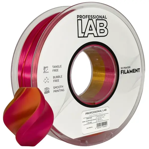 Professional Lab FG-P99-E1, 3D filament, PLA Silk, 1,75mm, 1000g, Vícebarevný (Pink, Gold)