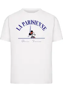 Merchcode Tričko 'Minnie La Parisienne'  modrá / červená / čierna / biela