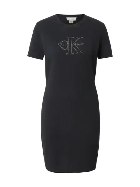 Calvin Klein Jeans Pletené šaty  čierna / strieborná
