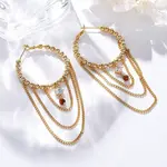 Brass Micro Pave Clear Cubic Zirconia Hoop Earrings