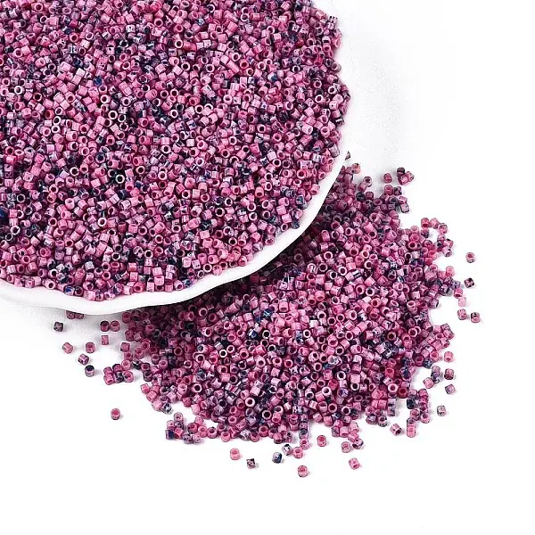 Spray Painted Picasso Cylinder Glass Seed Beads