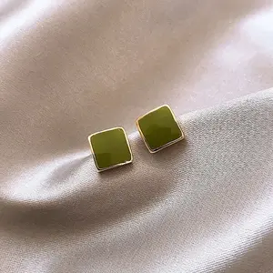 Golden Alloy Enamel Earrings for Women