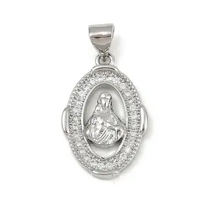 Brass Micro Pave Cubic Zirconia Pendants