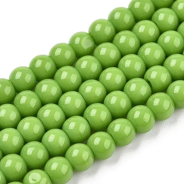 Opaque Solid Color Glass Beads Strands