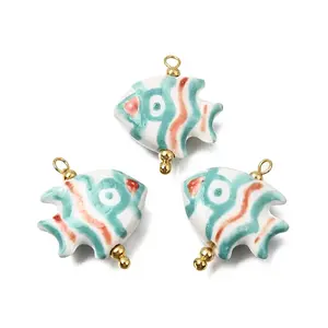 Ocean Themed Hand Painted Ceramic Porcelain Pendants