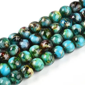 Baking Paint Glass Beads Strands
