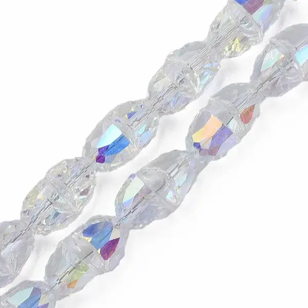 Electroplate Transparent Glass Beads Strands