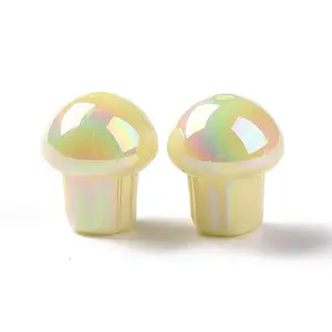 UV Plating Rainbow Iridescent Opaque Acrylic Beads