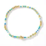Round Brass & Glass Seed Beaded Stretch Bracelets