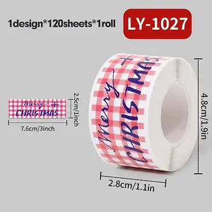 120 Christmas Theme Roll Stickers