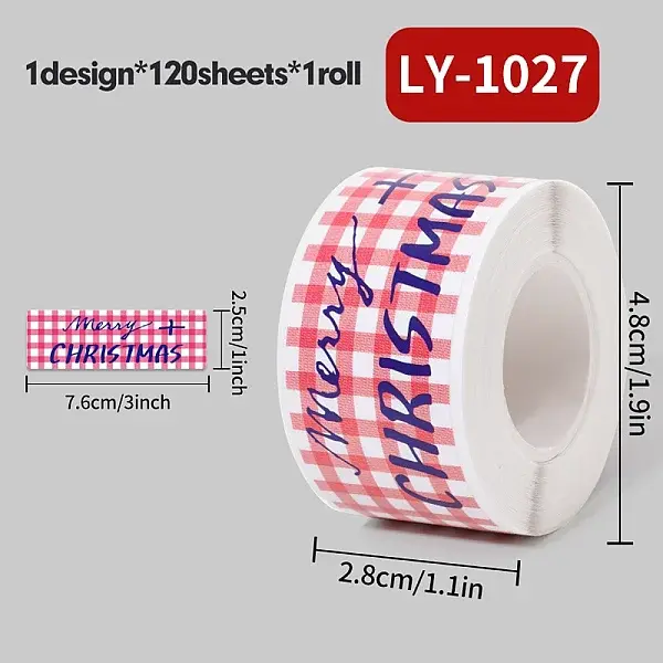 120 Christmas Theme Roll Stickers