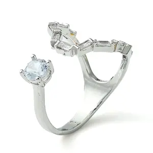 Brass Micro Pave Cubic Zirconia Ring