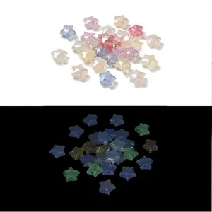 Star UV Plating Luminous Rainbow Iridescent Acrylic Beads