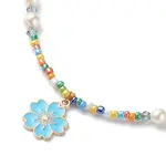 Alloy Enamel Sakura Pendant Necklace