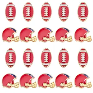 20Pcs 2 Styles Alloy Enamel Beads