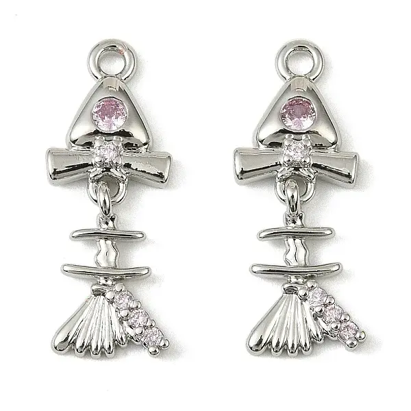 Brass Micro Pave Cubic Zirconia Pendants