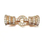 Brass Micro Pave Clear Cubic Zirconia Fold Over Clasps