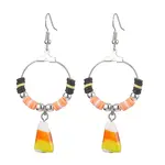 Halloween Candy Corn Handmade Lampwork & Polymer Clay Dangle Earrings for Women