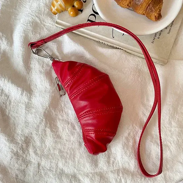 Soft Leather Croissant Clutch Bags