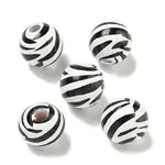 Printed Wood European Beads