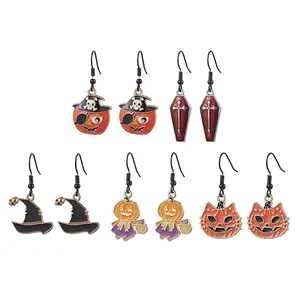 Halloween Alloy Enamel Dangle Earrings