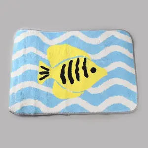 Flocking Fibre Tropical Fish Bath Mat