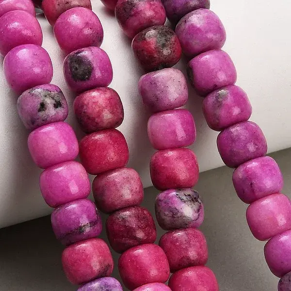 Dyed Natural White Jade Beads Strands