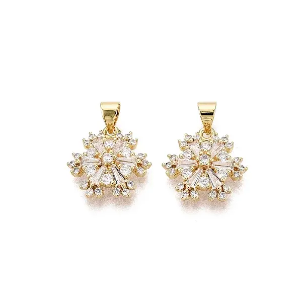 Brass Micro Pave Cubic Zirconia Pendants