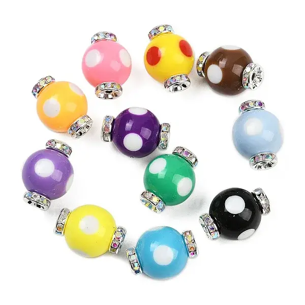 Resin Rhinestone Beads