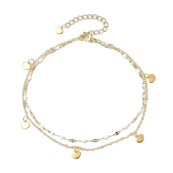 304 Stainless Steel Double Layer Chain Anklets