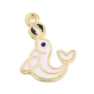 Light Gold Plated Alloy Enamel Pendants
