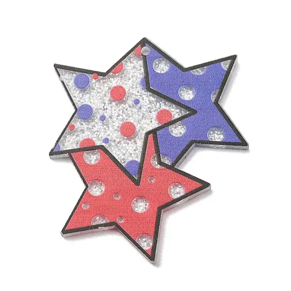 Independence Day Printed Transparent Acrylic Pendants