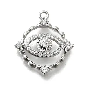 Brass Micro Pave Cubic Zirconia Pendants
