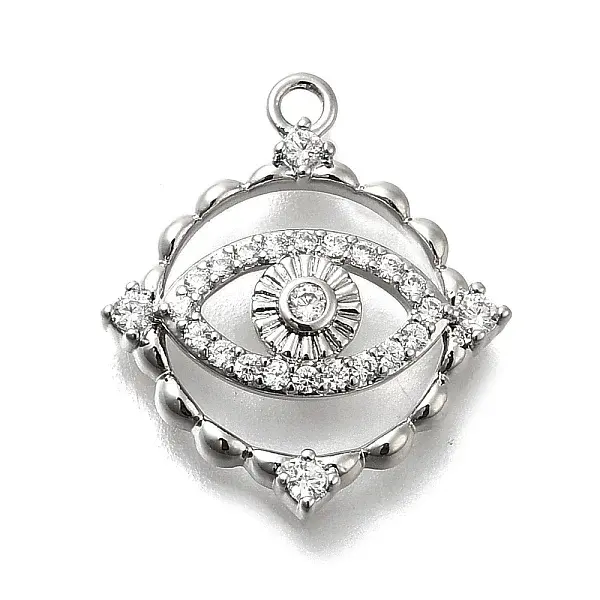 Brass Micro Pave Cubic Zirconia Pendants