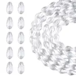 5 Strands Transparent Teardrop Glass Beads Strands