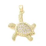 Brass Micro Pave Clear Cubic Zirconia Pendants