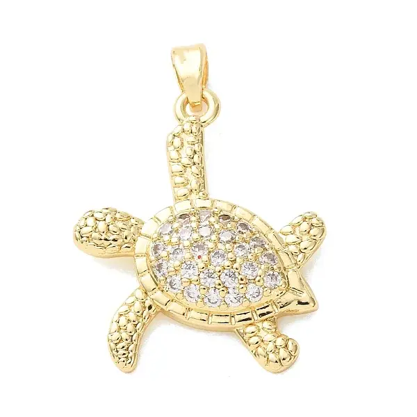 Brass Micro Pave Clear Cubic Zirconia Pendants