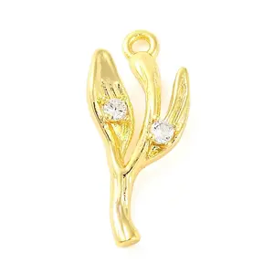 Brass Pave Clear Cubic Zirconia Pendants