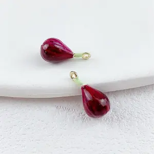 Fruit Alloy Enamel Pendants