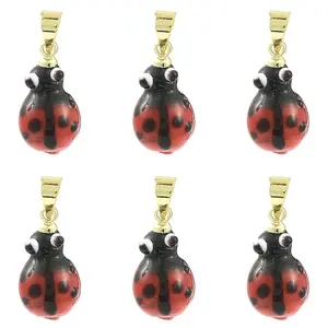 6Pcs Handmade Lampwork Pendants